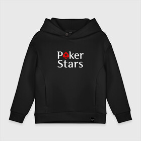 Детское худи Oversize хлопок с принтом PokerStars логотип в Санкт-Петербурге, френч-терри — 70% хлопок, 30% полиэстер. Мягкий теплый начес внутри —100% хлопок | боковые карманы, эластичные манжеты и нижняя кромка, капюшон на магнитной кнопке | poker | poker stars | pokerstars | карты | лого | логотип | покер | покер старс | покерстарс