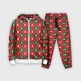 Детский костюм 3D с принтом Ёлочки (красно зелёные) в Санкт-Петербурге,  |  | merry christmas | бабушкин свитер | дед мороз | ёлка | елочные шары | новогодний подарок | новый год | подарок | природа | рождество | свитер | свитер с ёлками | снежинки