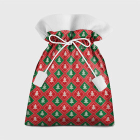 Подарочный 3D мешок с принтом Ёлочки (красно зелёные) в Санкт-Петербурге, 100% полиэстер | Размер: 29*39 см | merry christmas | бабушкин свитер | дед мороз | ёлка | елочные шары | новогодний подарок | новый год | подарок | природа | рождество | свитер | свитер с ёлками | снежинки