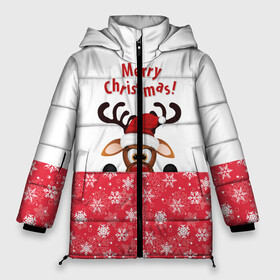 Женская зимняя куртка Oversize с принтом Оленёнок (Merry Christmas) в Санкт-Петербурге, верх — 100% полиэстер; подкладка — 100% полиэстер; утеплитель — 100% полиэстер | длина ниже бедра, силуэт Оверсайз. Есть воротник-стойка, отстегивающийся капюшон и ветрозащитная планка. 

Боковые карманы с листочкой на кнопках и внутренний карман на молнии | merry christmas | santa claus | дед мороз | ёлка | зверь | зима | лось | мороз | новогодние олени | новый год | оленёнок бэмби | оленёнок рудольф | олень | подарок | празд | рождество | с новым годом | сантаклаус