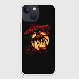 Чехол для iPhone 13 mini с принтом happy Halloween в Санкт-Петербурге,  |  | blood | bloody | evil | halloween | happy | monster | pumpkin | spiteful | spray | брызги | веселого | зло | злобный | кровавая | кровавый | кровь | монстр | тыква | хэллоуин | хэллоуина