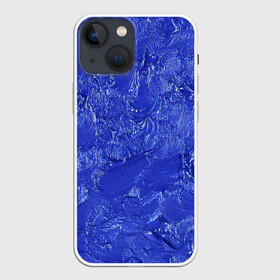 Чехол для iPhone 13 mini с принтом Синие мазки в Санкт-Петербурге,  |  | акварель | арт | краски | мазки | мазки красок | рисунок | рисунок акварелью | рисунок красками