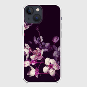 Чехол для iPhone 13 mini с принтом САКУРА НА ЧЁРНОМ ФОНЕ в Санкт-Петербурге,  |  | Тематика изображения на принте: культура | природа | растение | сакура | цветёт | япония