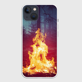 Чехол для iPhone 13 с принтом Пикник в лесу в Санкт-Петербурге,  |  | искра | костёр | лес | лето | ночь | огонь | природа