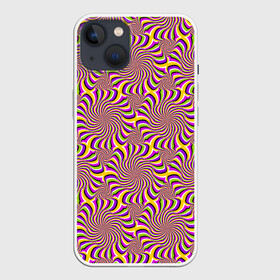 Чехол для iPhone 13 с принтом Желто фиолетовая иллюзия вращения в Санкт-Петербурге,  |  | абстракция | аум | галлюцинация | зазеркалье | игра ума | иллюзии | индиго | майя | мантра | медитация | мираж | неон | нирвана | обман зрения | ом | оптические иллюзии | просветление | психоделика