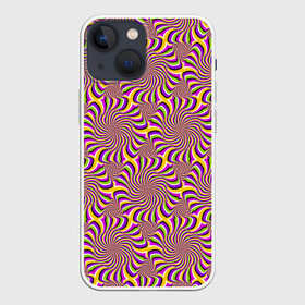 Чехол для iPhone 13 mini с принтом Желто фиолетовая иллюзия вращения в Санкт-Петербурге,  |  | абстракция | аум | галлюцинация | зазеркалье | игра ума | иллюзии | индиго | майя | мантра | медитация | мираж | неон | нирвана | обман зрения | ом | оптические иллюзии | просветление | психоделика