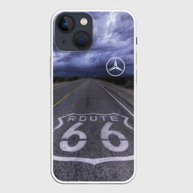 Чехол для iPhone 13 mini с принтом Мерседес, трасса 66 в Санкт-Петербурге,  |  | mercedes | nature | road | route | sky | speed | дорога | мерседес | небо | природа | скорость | трасса 66 | шоссе