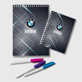 Блокнот с принтом [BMW] Logo в Санкт-Петербурге, 100% бумага | 48 листов, плотность листов — 60 г/м2, плотность картонной обложки — 250 г/м2. Листы скреплены удобной пружинной спиралью. Цвет линий — светло-серый
 | Тематика изображения на принте: bmw | bmw performance | m | motorsport | performance | бмв | моторспорт