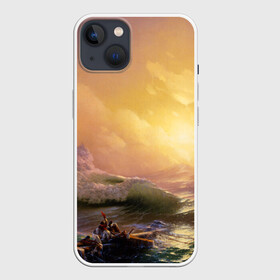 Чехол для iPhone 13 с принтом Шторм в море девятый вал в Санкт-Петербурге,  |  | 9 вал | айвазовский | буря | девятая волна | девятый вал | масляные краски | море | морской пейзаж | огромные волны | роковая опасность | цунами | шторм в океане