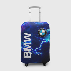 Чехол для чемодана 3D с принтом [BMW] Синяя молния в Санкт-Петербурге, 86% полиэфир, 14% спандекс | двустороннее нанесение принта, прорези для ручек и колес | bmw | bmw performance | m | motorsport | performance | бмв | моторспорт