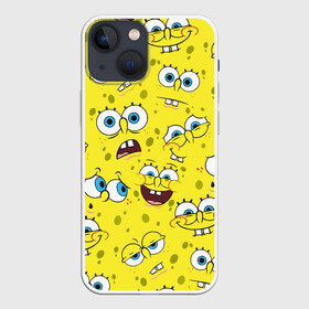 Чехол для iPhone 13 mini с принтом Губка Боб   SpongeBob pattern в Санкт-Петербурге,  |  | Тематика изображения на принте: sponge bob | spongebob | губка боб | квадратные штаны | сквэр пэнтс | спанч боб