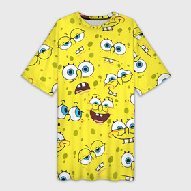 Платье-футболка 3D с принтом Губка Боб  SpongeBob pattern в Санкт-Петербурге,  |  | Тематика изображения на принте: sponge bob | spongebob | губка боб | квадратные штаны | сквэр пэнтс | спанч боб