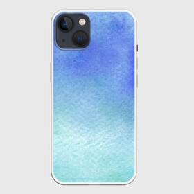 Чехол для iPhone 13 с принтом Небесная синева в Санкт-Петербурге,  |  | акварель | арт | краски | мазки | мазки красок | небо | облака | облако | рисунок | рисунок акварелью | рисунок красками