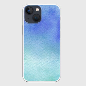 Чехол для iPhone 13 mini с принтом Небесная синева в Санкт-Петербурге,  |  | акварель | арт | краски | мазки | мазки красок | небо | облака | облако | рисунок | рисунок акварелью | рисунок красками