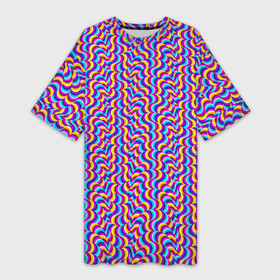 Платье-футболка 3D с принтом Абстрактный красочный фон с ползучими змеями (иллюзия движения) в Санкт-Петербурге,  |  | абстракция | аум | галлюцинация | зазеркалье | игра ума | иллюзии | индиго | майя | мантра | медитация | мираж | неон | нирвана | обман зрения | ом | оптические иллюзии | просветление | психоделика