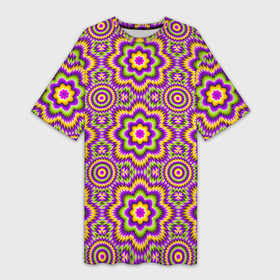Платье-футболка 3D с принтом Красочный фон с цветком (иллюзия оптического расширения) в Санкт-Петербурге,  |  | абстракция | аум | галлюцинация | игра ума | иллюзии | индиго | майя | мантра | медитация | мираж | неон | нирвана | обман зрения | ом | оптические иллюзии | просветление | психоделика | психология