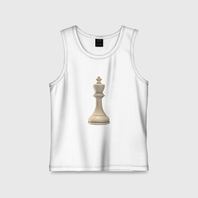 Детская майка хлопок с принтом Шахматная фигура Белый король в Санкт-Петербурге,  |  | белые | белый | доска | игра | игровая | игры | короли | король | логика | логичные | настольная | настольные | спорт | спортивные | фигура | фигурка | фигуры | шахматная | шахматные | шахматный | шахматы