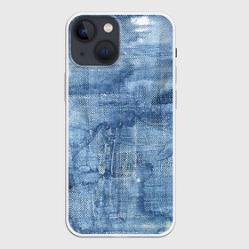 Чехол для iPhone 13 mini с принтом Джинсовые мазки в Санкт-Петербурге,  |  | акварель | арт | джинса | джинсы | краски | мазки | мазки красок | рисунок | рисунок акварелью | рисунок красками | ткань