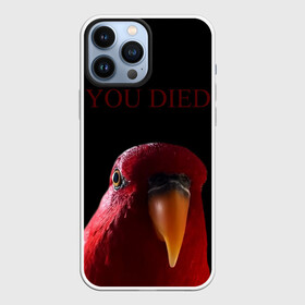Чехол для iPhone 13 Pro Max с принтом Красный попугай | Red parrot в Санкт-Петербурге,  |  | 3 | bird | dark | gumi | hideaki utsumi | meme | parrot | red | souls | tiktok | wue | wuewuewue | вуе | дарк | красная | красный | мем | попугай | птица | соулс | тикоток | япония