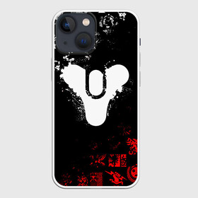 Чехол для iPhone 13 mini с принтом DESTINY 2 RED  WHITE PATTERN LOGO в Санкт-Петербурге,  |  | Тематика изображения на принте: bungie | cayde 6 | cyd6 | destiny | destiny 2 | forsaken | gambit | ghost | hunter | light | mara sov | titan | warlock | банги | варлок | габмит | дестини | дестини 2 | зур | кейд | кейд 6 | коро | мара сов | отвергнутые 