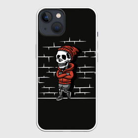 Чехол для iPhone 13 с принтом Skeleton | Скелет в Санкт-Петербурге,  |  | dead | death | halloween | horrors | monster | night | okay | scare | skeleton | skull | you dont got the guts | мертвый | монстр | ночь | скелет | ужастики | ужасы | хэллоуин | череп
