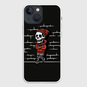 Чехол для iPhone 13 mini с принтом Skeleton | Скелет в Санкт-Петербурге,  |  | dead | death | halloween | horrors | monster | night | okay | scare | skeleton | skull | you dont got the guts | мертвый | монстр | ночь | скелет | ужастики | ужасы | хэллоуин | череп