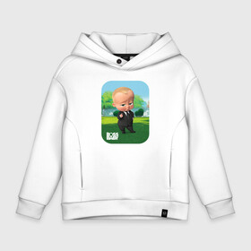 Детское худи Oversize хлопок с принтом Boss Baby | Босс Молокосос в Санкт-Петербурге, френч-терри — 70% хлопок, 30% полиэстер. Мягкий теплый начес внутри —100% хлопок | боковые карманы, эластичные манжеты и нижняя кромка, капюшон на магнитной кнопке | baby | babycorp | boss | босс | бэбикорп | молокосос | темплтон