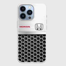 Чехол для iPhone 13 Pro с принтом HONDA | Стальная решетка в Санкт-Петербурге,  |  | honda | honda accord | honda civic | honda cr v | honda moto | honda motor | honda motors | ж | железная решетка | красный логотип | логотип красный | сталь | стальная решетка | стальные соты | хонда | хонда аккорд