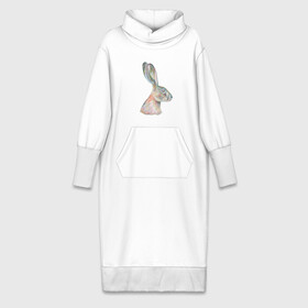 Платье удлиненное хлопок с принтом А 022 Заяц в Санкт-Петербурге,  |  | графика | зайка | заяц | кролик | мило | поп арт | цветные карандаши