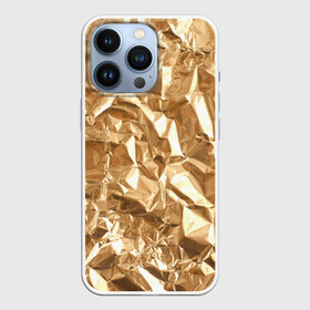 Чехол для iPhone 13 Pro с принтом Мятая Фольга в Санкт-Петербурге,  |  | золотая фольга | золотой фон | мятая фольга | принт | фольга