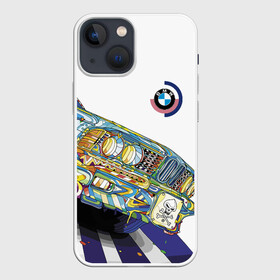 Чехол для iPhone 13 mini с принтом Бэха в стиле поп арт в Санкт-Петербурге,  |  | bmw | car | color | paint | pop art | skull | автомобиль | бмв | краска | поп арт | тюнинг | цвет | череп