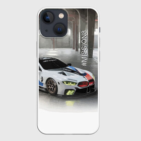 Чехол для iPhone 13 mini с принтом BMW Motorsport Mission 8 в Санкт-Петербурге,  |  | bmw | car | germany | motorsport | power | prestige | автомобиль | автоспорт | бмв | германия | мощь | престиж