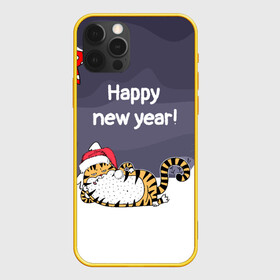 Чехол для iPhone 12 Pro с принтом Happy New Year 2022 Тигр в Санкт-Петербурге, силикон | область печати: задняя сторона чехла, без боковых панелей | 2022 | год тигра | новый год | новый год 2022 | символ года | тигр | тигренок | тигрица | тигры