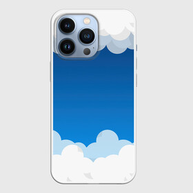 Чехол для iPhone 13 Pro с принтом Полёт в облаках в Санкт-Петербурге,  |  | арт | вектор | векторный рисунок | небо | облака | облако | природа | рисунок | синий