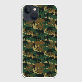 Чехол для iPhone 13 с принтом Звери (камуфляж) в Санкт-Петербурге,  |  | animals | camouflage | hunter | hunting | military | zoo | волк | дикая природа | егерь | животные | звери | зоопарк | камуфляж | лес | лиса | лось | медведь | милитари | олень | оружие | охота | охота на волка | охота на зайца