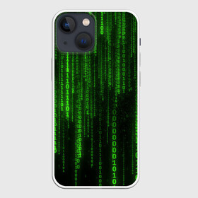 Чехол для iPhone 13 mini с принтом Матрица двоичный код в Санкт-Петербурге,  |  | абстракция | голограмма | неон | полосы | цифры