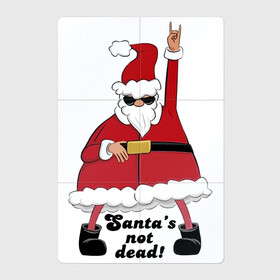 Магнитный плакат 2Х3 с принтом Santas not dead в Санкт-Петербурге, Полимерный материал с магнитным слоем | 6 деталей размером 9*9 см | Тематика изображения на принте: beard | gesture | holiday | hype | motto | new year | santa klaus | slogan | борода | девиз | дед мороз | жест | новый год | очки | праздник | слоган | хайп