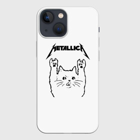 Чехол для iPhone 13 mini с принтом Metallica   Meowtallica. в Санкт-Петербурге,  |  | metallica | кот | котэ | металлика | музыка | рок
