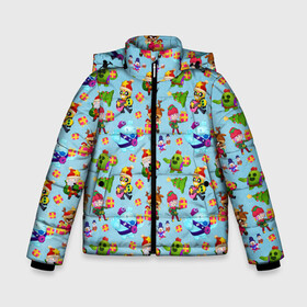 Зимняя куртка для мальчиков 3D с принтом Brawl Stars Christmas Pattern в Санкт-Петербурге, ткань верха — 100% полиэстер; подклад — 100% полиэстер, утеплитель — 100% полиэстер | длина ниже бедра, удлиненная спинка, воротник стойка и отстегивающийся капюшон. Есть боковые карманы с листочкой на кнопках, утяжки по низу изделия и внутренний карман на молнии. 

Предусмотрены светоотражающий принт на спинке, радужный светоотражающий элемент на пуллере молнии и на резинке для утяжки | 2022 | brawl | brawl stars | brock | bull | colt | elprimo | jessie | leon | nita | shelly | stars | брок | булл | джесси | кольт | леон | новогоднее | новый год | рождество | шелли | эльпримо
