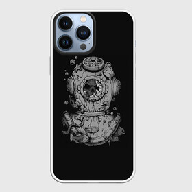 Чехол для iPhone 13 Pro Max с принтом Sea Devil в Санкт-Петербурге,  |  | bones | corpse | dead | depth | devil | diver | fish | head | ocean | scuba | sea | skull | spacesuit | water | world | акваланг | вода | глубина | голова | дайвер | дьявол | кости | мертвец | мертвые | мертвый | мировой | море | морской | океан | рыбы | 