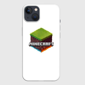 Чехол для iPhone 13 с принтом Minecraft кубик в Санкт-Петербурге,  |  | minecraft | дизайн | друзьям | игры | майнкрафт