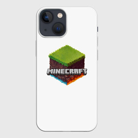 Чехол для iPhone 13 mini с принтом Minecraft кубик в Санкт-Петербурге,  |  | minecraft | дизайн | друзьям | игры | майнкрафт
