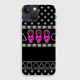 Чехол для iPhone 13 mini с принтом Новогодний свитер Ojingeo geim в Санкт-Петербурге,  |  | игра | кальмар | праздник | снежинки | стражи