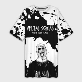 Платье-футболка 3D с принтом Velial Squad свет или тьма, в Санкт-Петербурге,  |  | pharaoh | velial | velial squad | velialsquad | велиал сквад | глубина | реакция | рэп