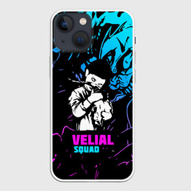 Чехол для iPhone 13 mini с принтом Velial Squad neon в Санкт-Петербурге,  |  | Тематика изображения на принте: pharaoh | velial | velial squad | velialsquad | велиал сквад | глубина | реакция | рэп