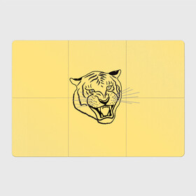 Магнитный плакат 3Х2 с принтом тигр на золотом фоне в Санкт-Петербурге, Полимерный материал с магнитным слоем | 6 деталей размером 9*9 см | art line | chinese calendar | contour | golden | head | mascot | muzzle | new year | symbol | tiger | year of the tiger | арт лайн | год тигра | голова | золотой | китайский календарь | контур | новогодний | новый год | символ | талисман | тигр
