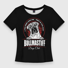 Женская футболка 3D Slim с принтом Бульмастиф (Bullmastiff) в Санкт-Петербурге,  |  | animal | bulldog | bullmastiff | dog | mastiff | бульдог | бульмастиф | год собаки | друг человека | животное | зверь | кинолог | мастиф | пёс | порода собак | собака бульмастиф | собаковод | сторожевая собака