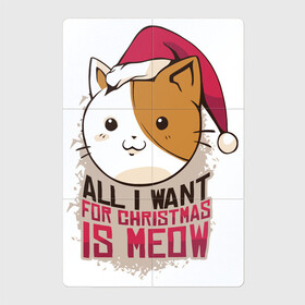 Магнитный плакат 2Х3 с принтом Christmas Cat в Санкт-Петербурге, Полимерный материал с магнитным слоем | 6 деталей размером 9*9 см | art | cat | christmas | kitty | new year | арт | кот | котик | новый год | рождество