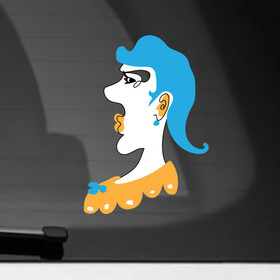 Наклейка на автомобиль с принтом Синие волосы в Санкт-Петербурге, ПВХ |  | Тематика изображения на принте: девушка | директор | директорка | женский | женщина | карикатура | руководитель | феминитив | шарж | юмор