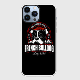 Чехол для iPhone 13 Pro Max с принтом Французский Бульдог (French Bulldog) в Санкт-Петербурге,  |  | Тематика изображения на принте: animal | bulldog | dog | french bulldog | french bulldog p | pit bull | бойцовская собака | бульдог | год собаки | друг человека | животное | зверь | кинолог | пёс | питбуль | собака французский бульдог | собаковод